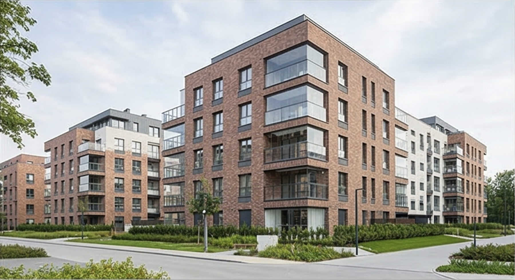 Duża inwestycja budowlana z dźwigiem