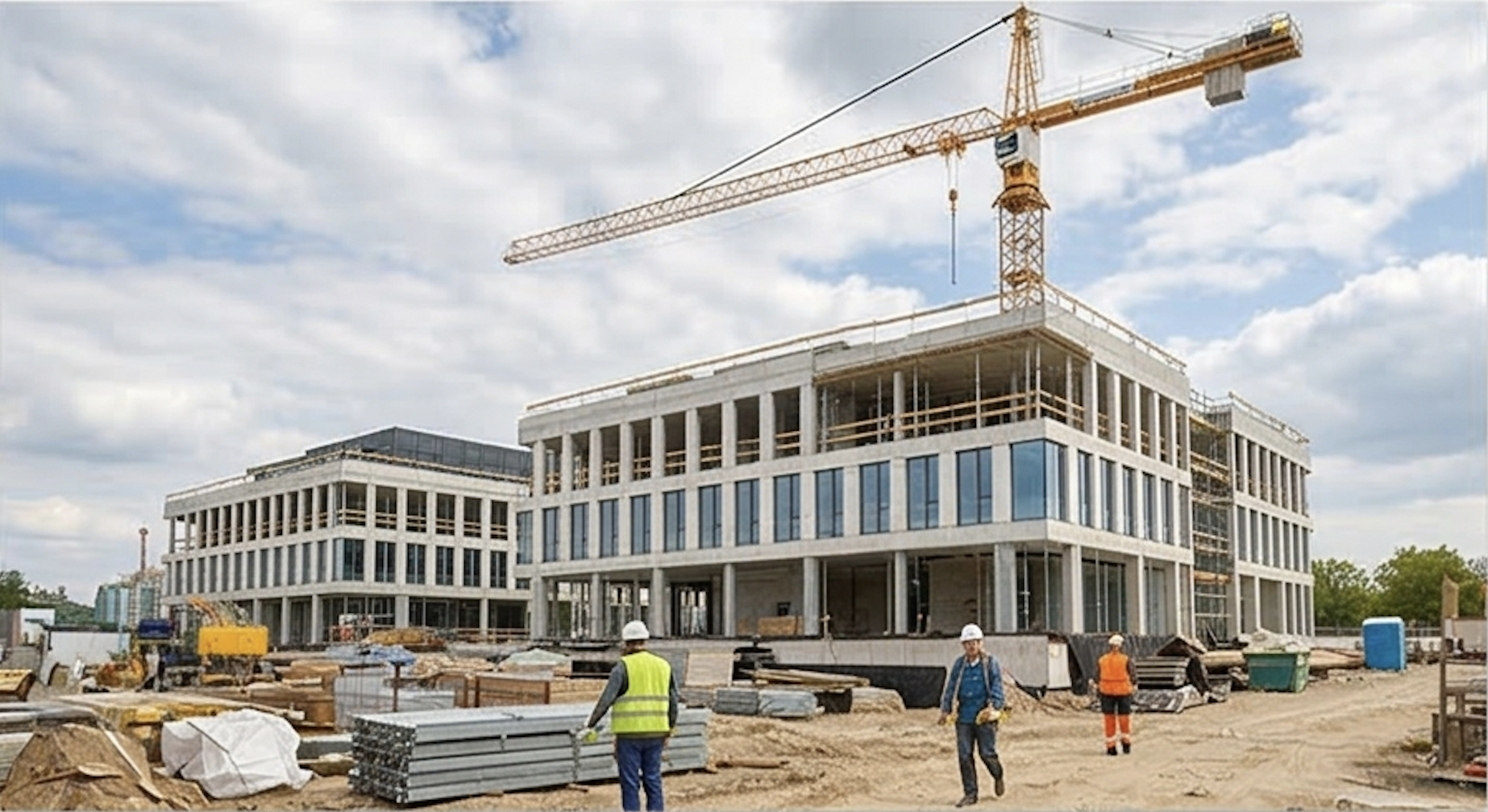 Prace wykonawcze na placu budowy